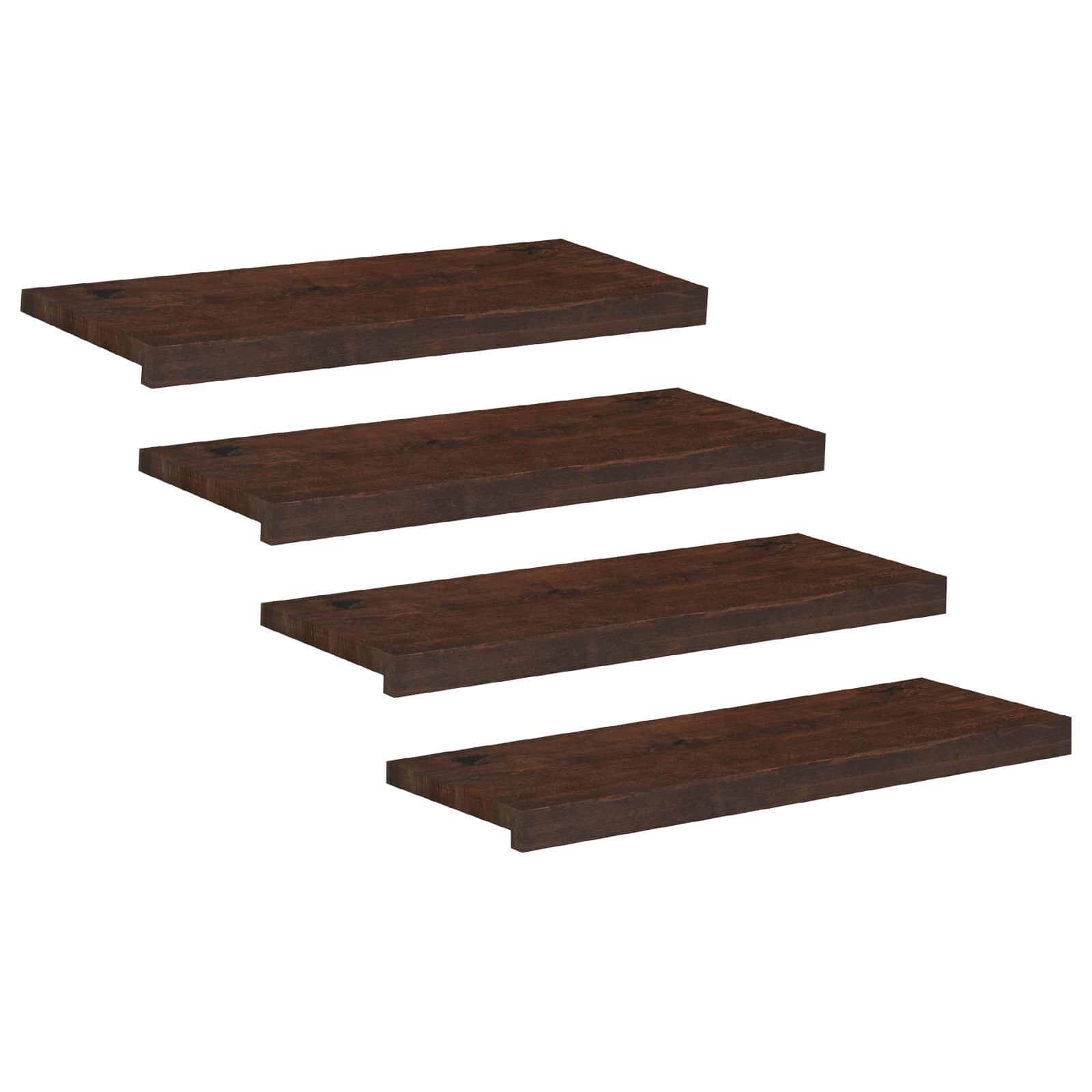 vidaXL Schodišťové nášlapy 4 ks 80 x 30 x 2 cm Tmavě hnědá