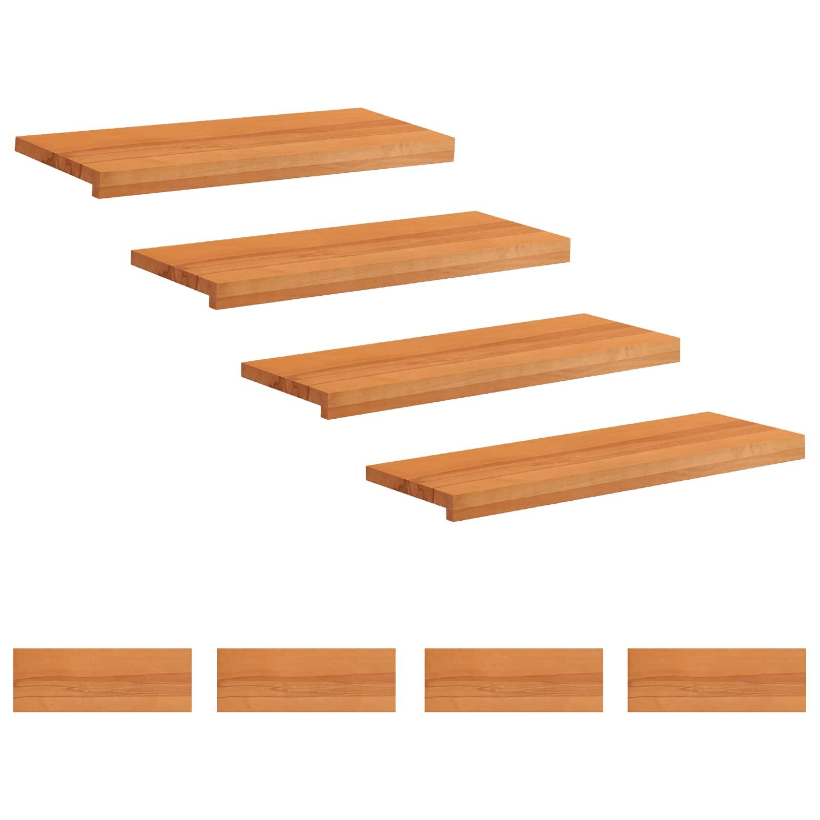 vidaXL Schodišťové nášlapy 8 ks 80 x 25 x 2 cm Světle hnědá