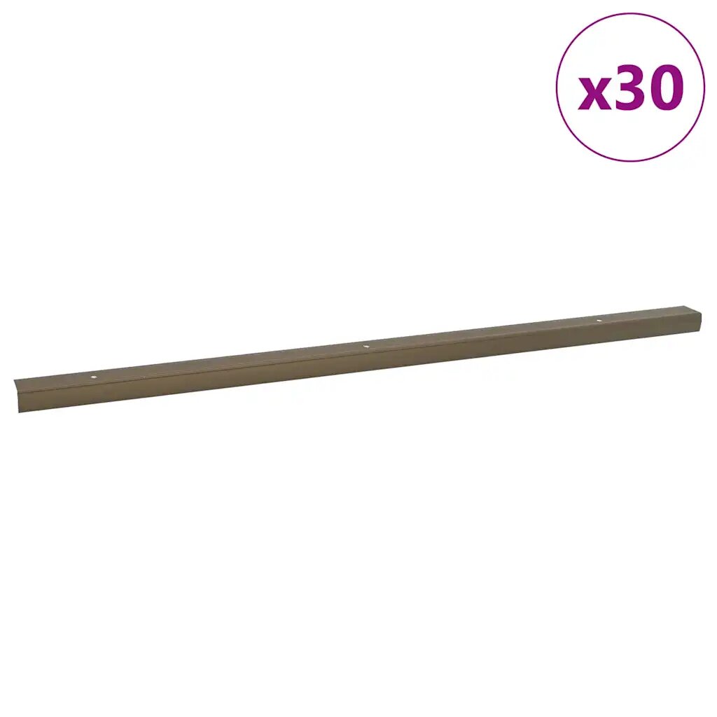 vidaXL Schodové hrany 30 ks Hnědá 67 x 3.5 x 3 cm Hliník