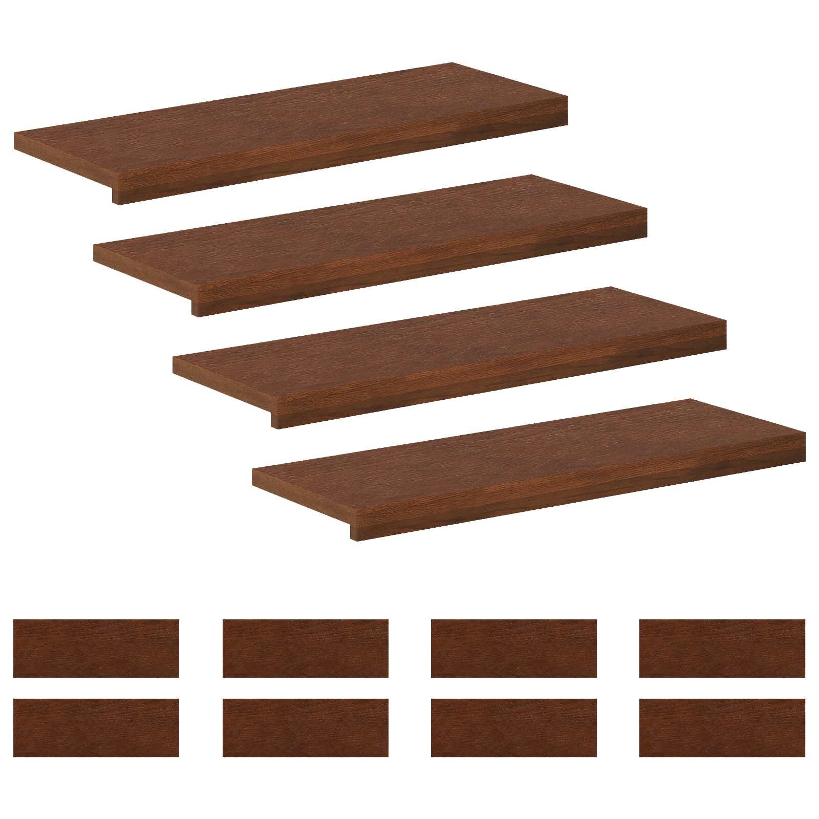 vidaXL Schodové nášlapy 12 ks 70 x 25 x 2 cm Tmavě hnědá