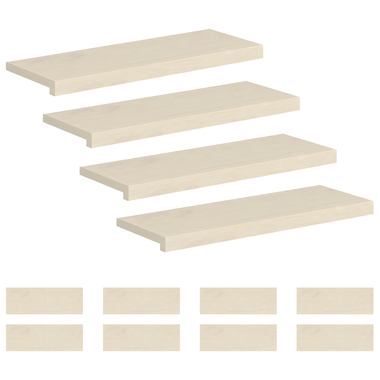 vidaXL Schodové nášlapy 12 ks 70 x 30 x 2 cm Bílá Masivní dubové dřevo