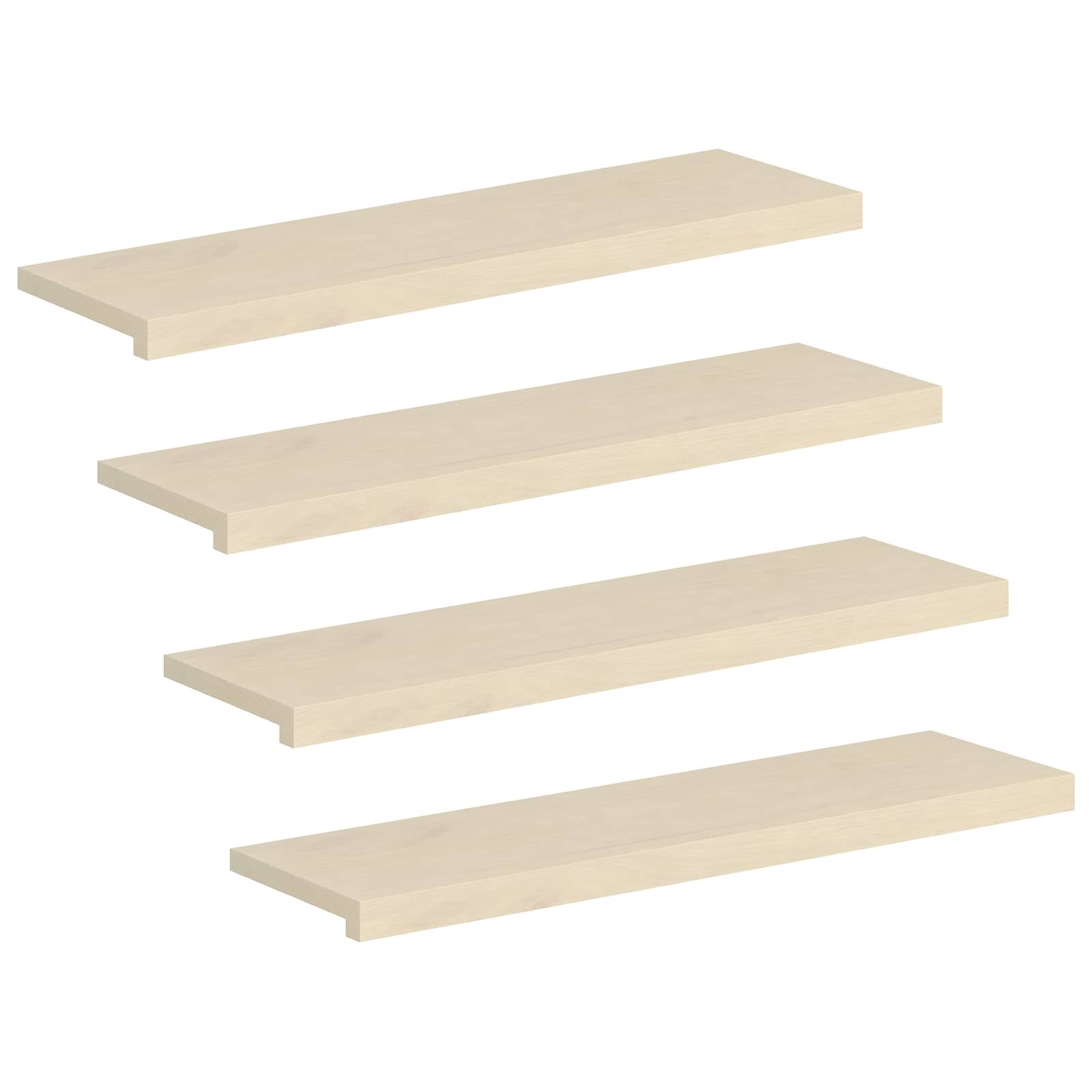 vidaXL Schodové nášlapy 4 ks 100 x 30 x 2 cm Bílá Masivní dubové dřevo