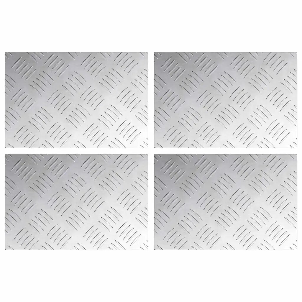 vidaXL Schodové nášlapy 4 ks 30 x 20 cm Stříbrná Hliník Obdélníkový