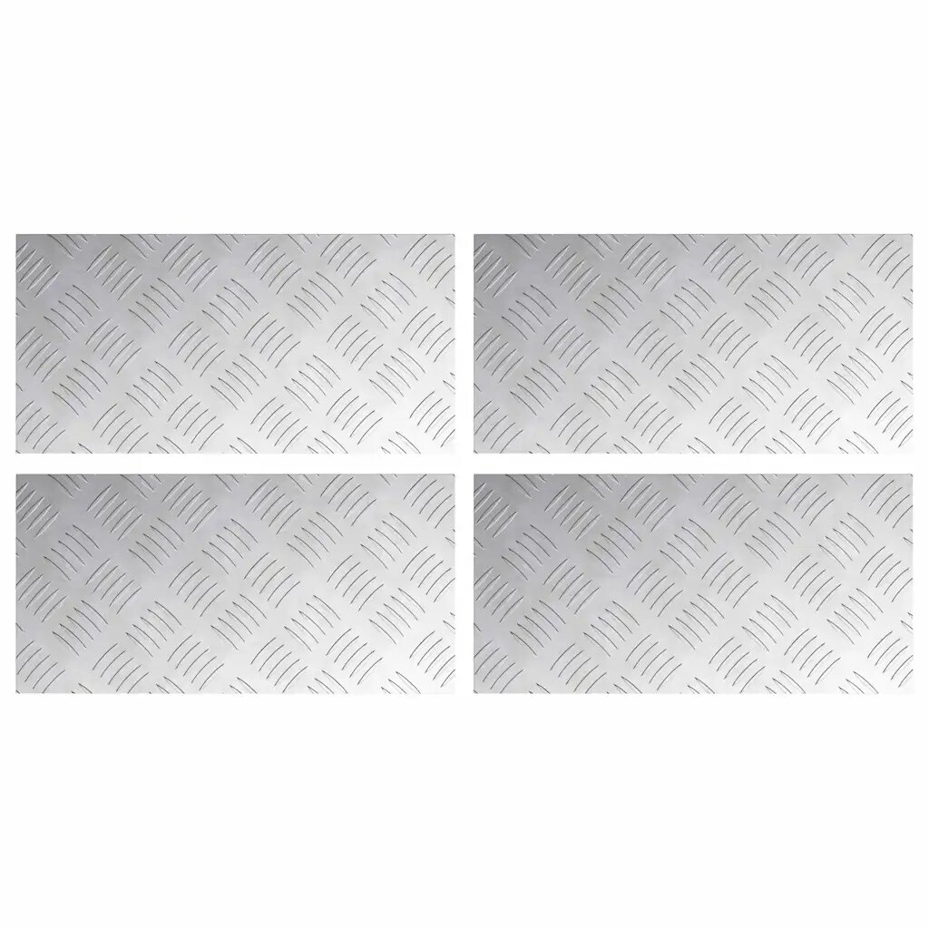 vidaXL Schodové nášlapy 4 ks 40 x 20 cm Stříbrná Hliník Obdélníkový