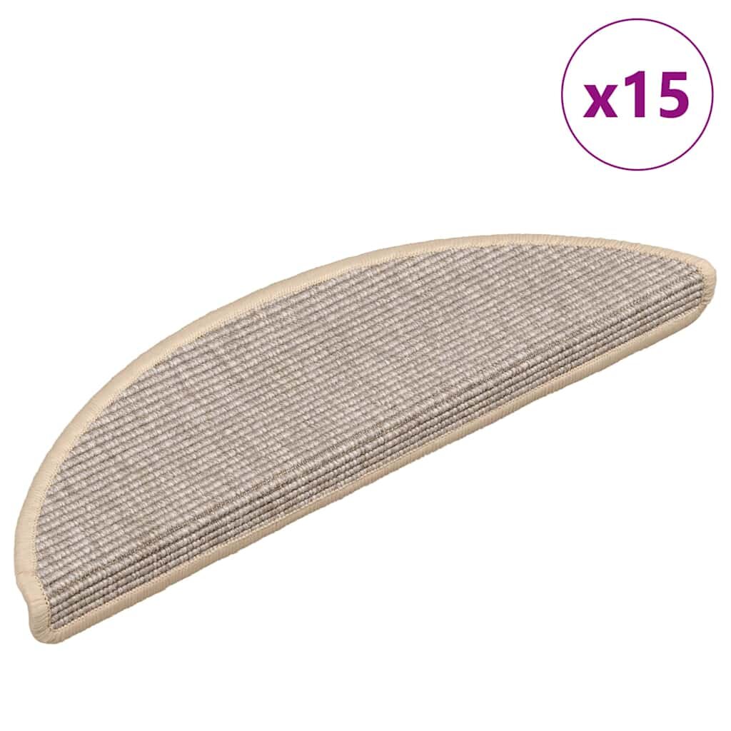 vidaXL Schodové rohože 15 ks 56 x 17 x 3 cm stříbrné půlkulaté