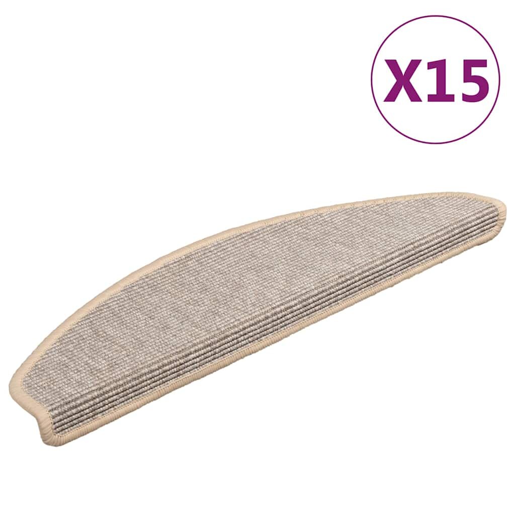 vidaXL Schodové rohože 15 ks 65 x 21 x 4 cm stříbrné půlkulaté velké