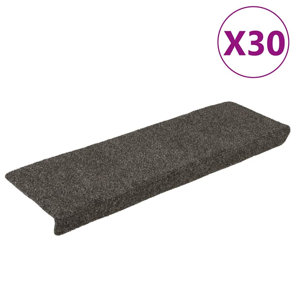 vidaXL Schodové rohože samolepicí 30 ks 65 x 21 x 4 cm antracitové s obdélníkovým okrajem