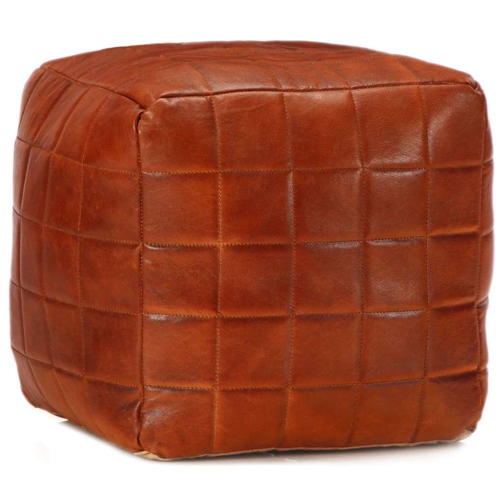 vidaXL Sedací puf bronzový 40 x 40 x 40 cm pravá kozí kůže