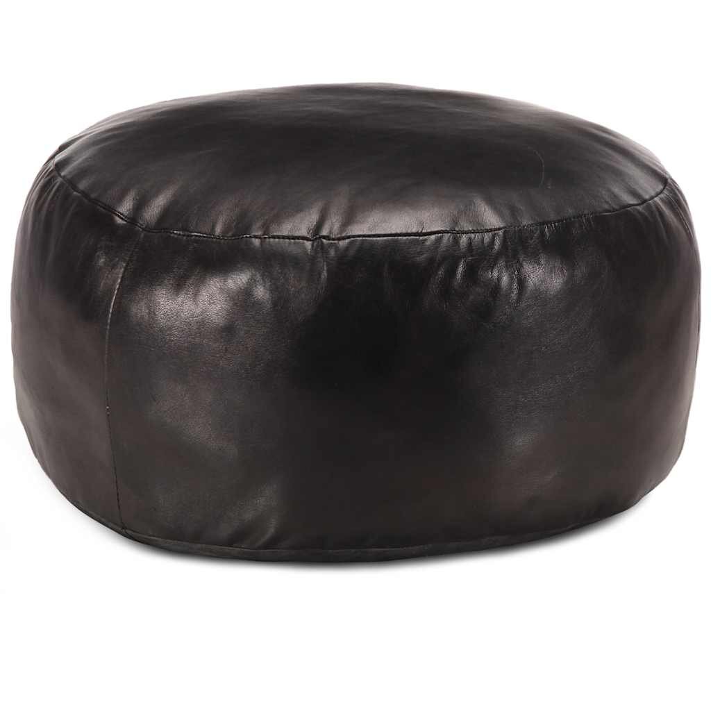 vidaXL Sedací puf černý 60 x 30 cm pravá kozí kůže
