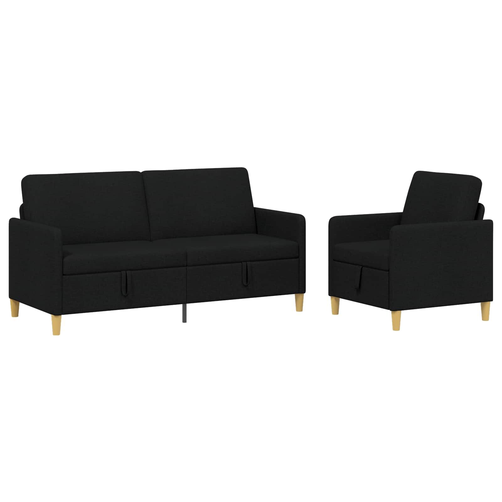 vidaXL Sedačka se storage 2 ks Pro 4 osobu Černá 172 x 78 x 87 cm