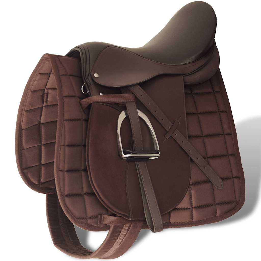 vidaXL Sedlo z pravé kůže 5-v-1 pát. kanál 14 cm posedlí 16" - hnědá