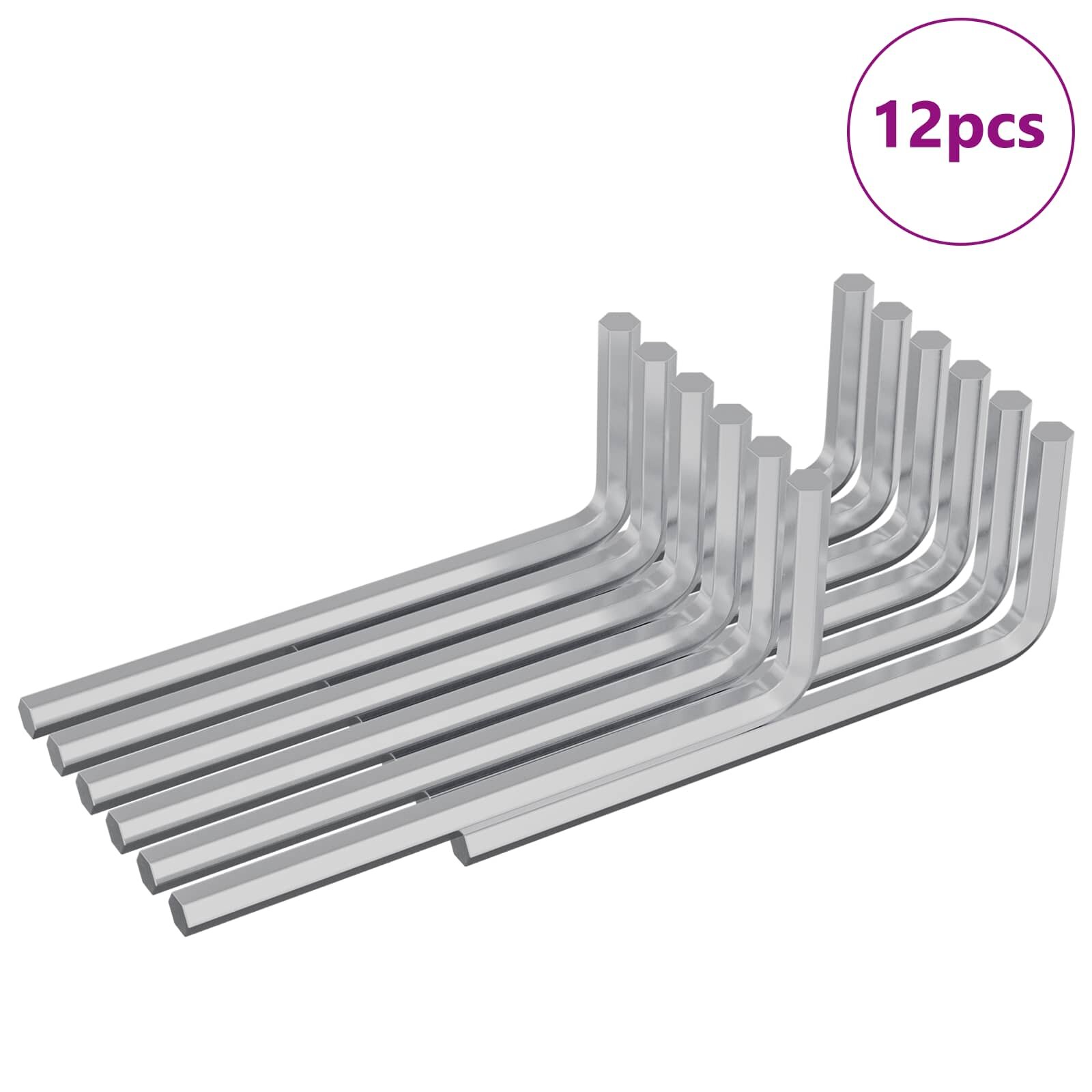 vidaXL Šestihranný klíč 12 ks Stříbrná 22 x 66 mm Ocel