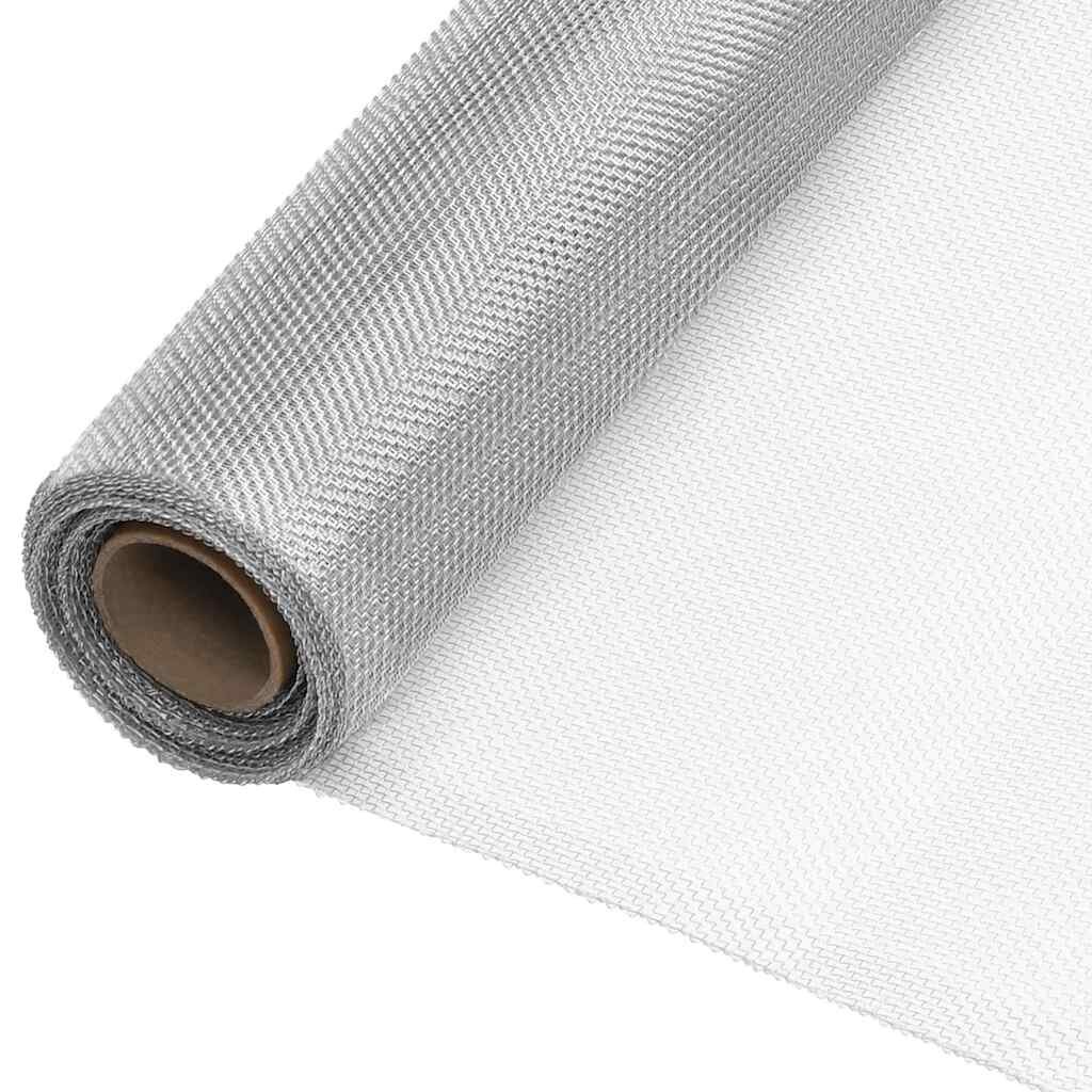 vidaXL Síť proti hmyzu hliník 80 x 500 cm stříbrná