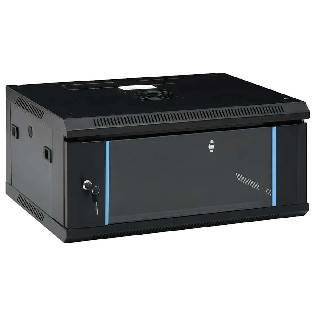 vidaXL Síťové skříně s úložištěm Černá 600 x 450 x 285 mm Ocel