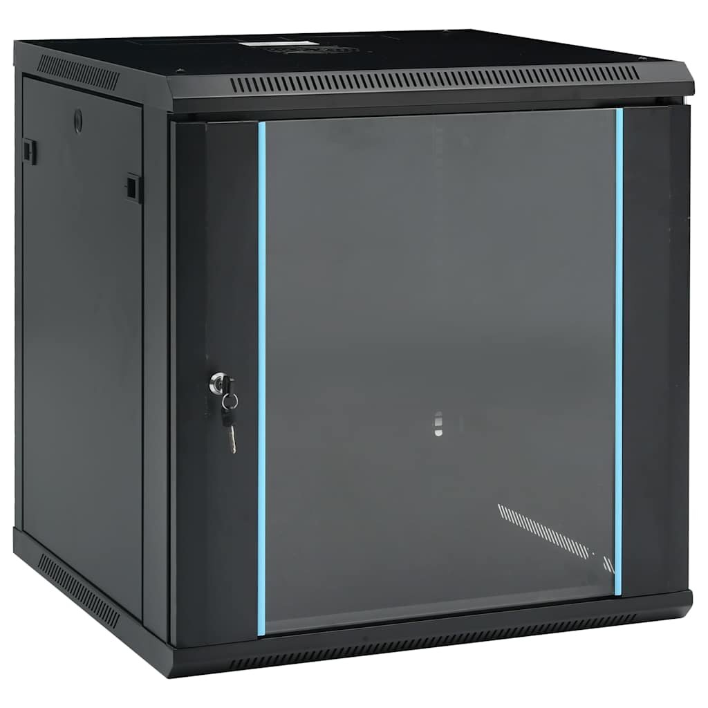 vidaXL Síťové skříně s úložištěm Černá 600 x 600 x 640 mm Ocel