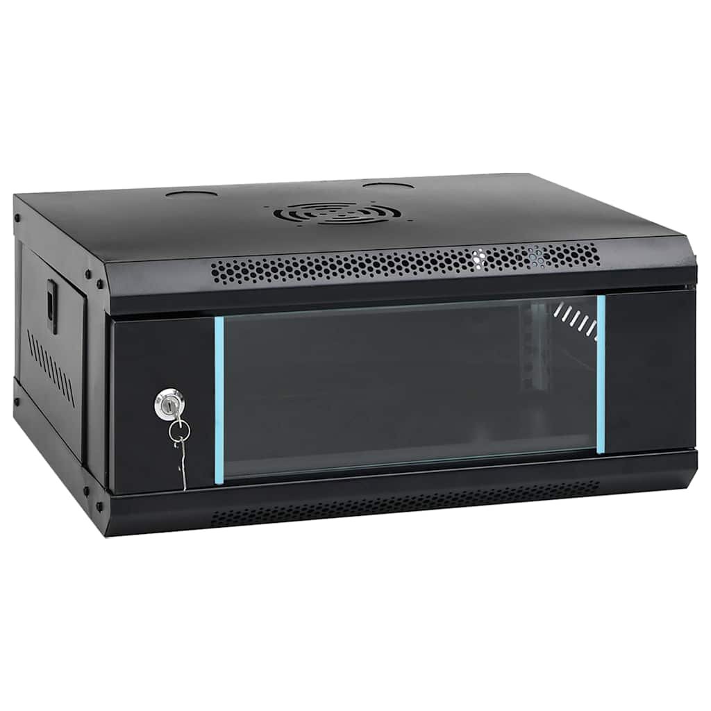 vidaXL Síťový kabinet s úložištěm Black 530 x 400 x 210 mm Ocel