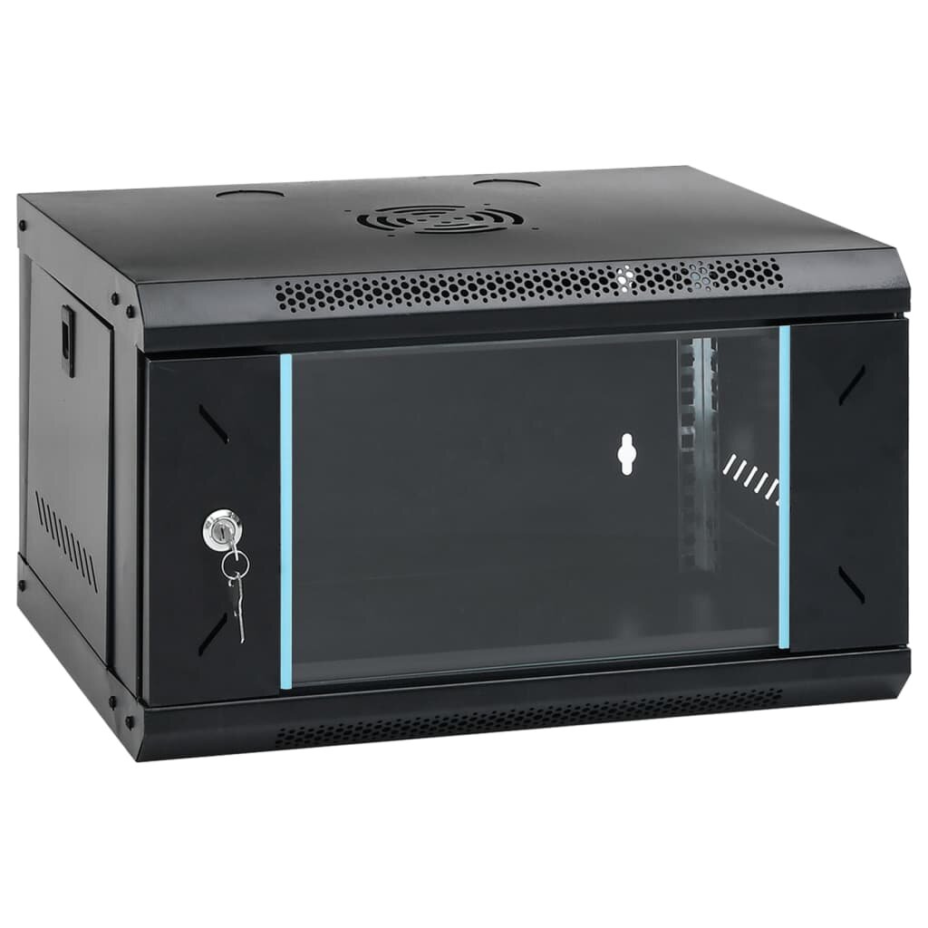vidaXL Síťový kabinet s úložištěm Black 530 x 400 x 300 mm Ocel
