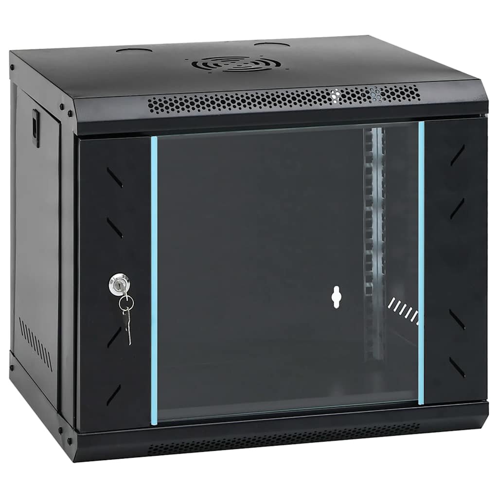 vidaXL Síťový kabinet s úložištěm Black 530 x 400 x 450 mm Ocel