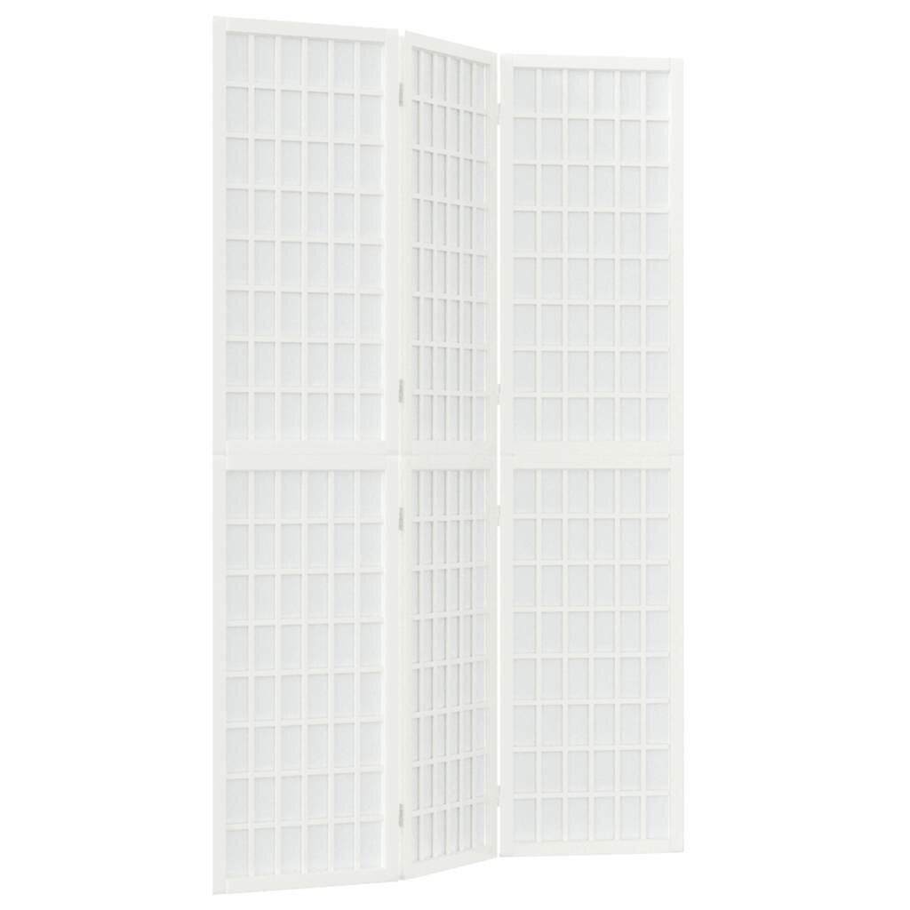 vidaXL Skládací 3dílný paraván v japonském stylu 120 x 170 cm bílý