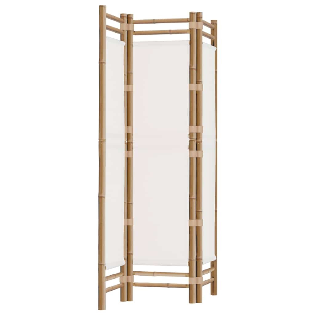 vidaXL Skládací 3panelový paraván 120 cm bambus a plátno
