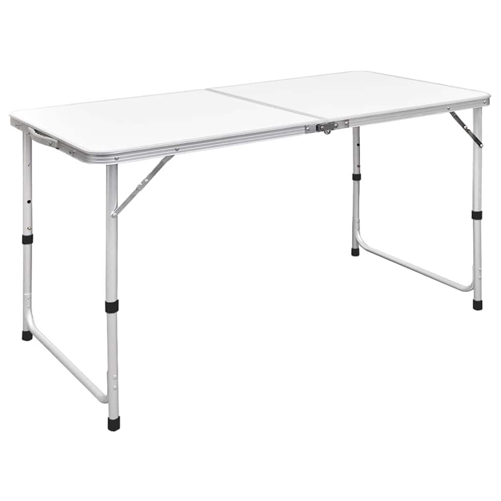 vidaXL Skládací kempingový stůl nastavitelná výška hliník 120 x 60 cm