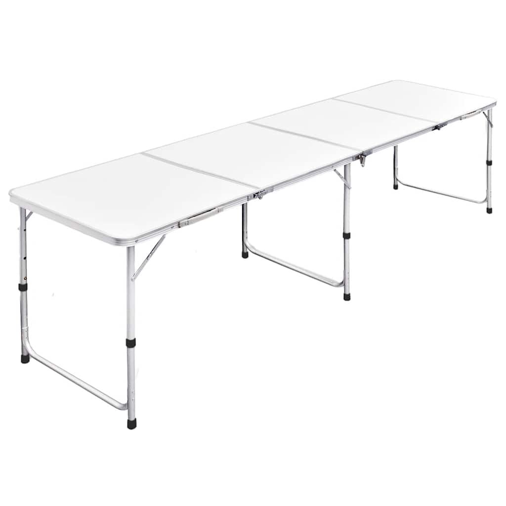 vidaXL Skládací kempingový stůl s nastavitelnou výškou 240 x 60 c m hliník