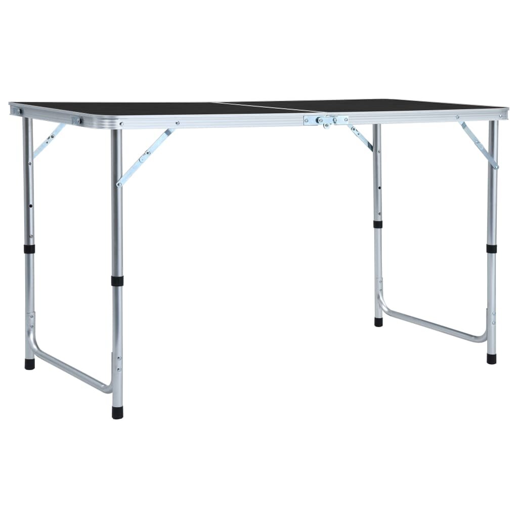 vidaXL Skládací kempingový stůl šedý hliník 120 x 60 cm