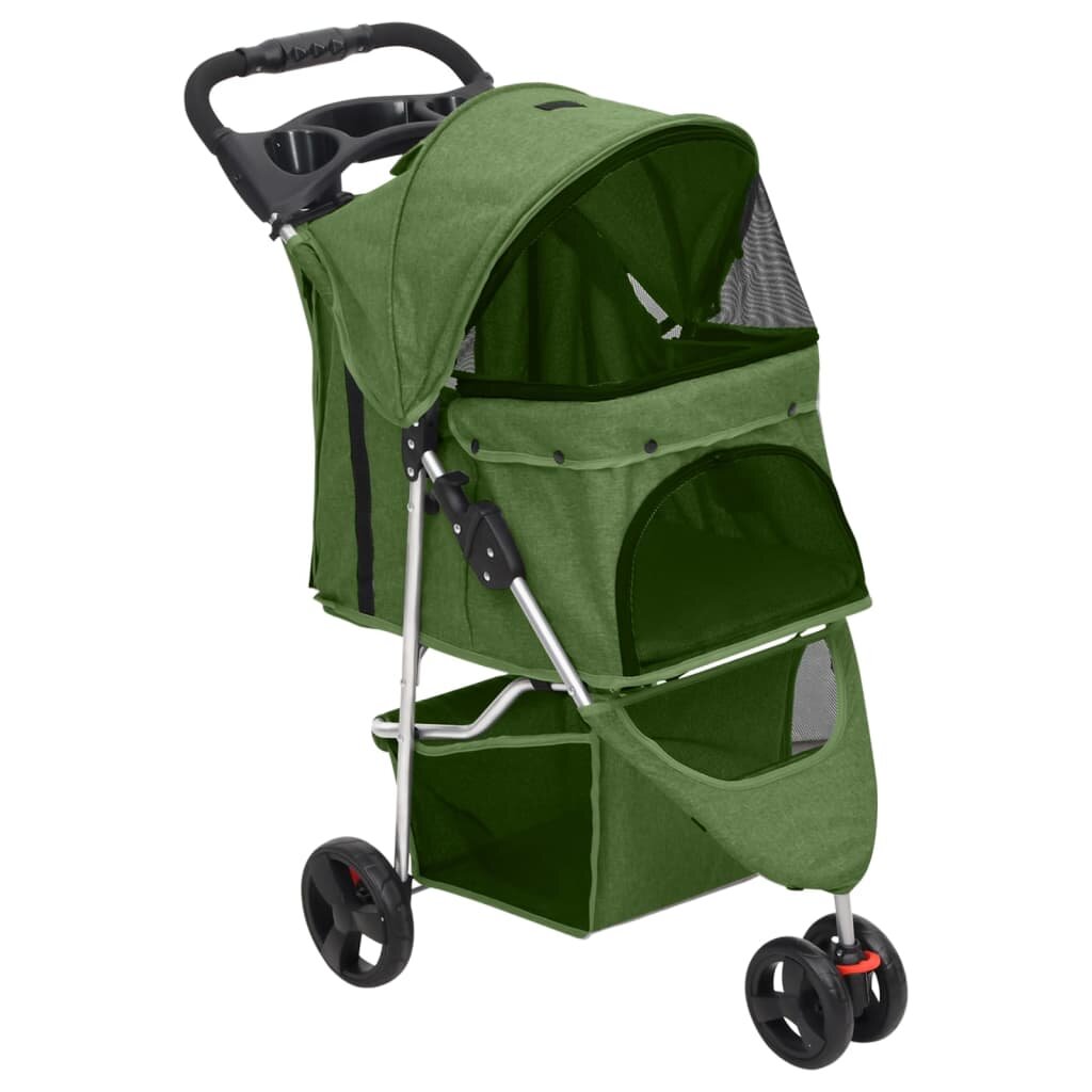 vidaXL Skládací kočárek pro psa zelený 80x46x98 cm oxfordská tkanina