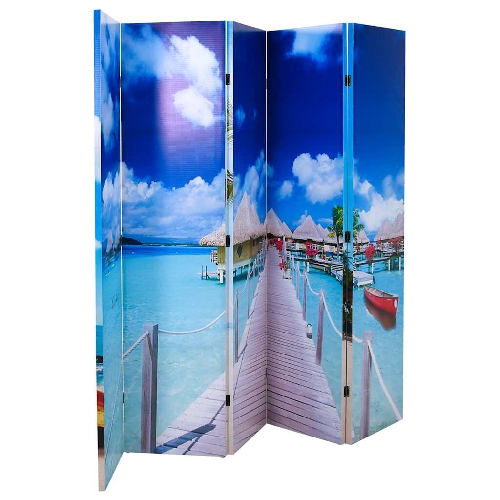 vidaXL Skládací paraván 200 x 170 cm pláž