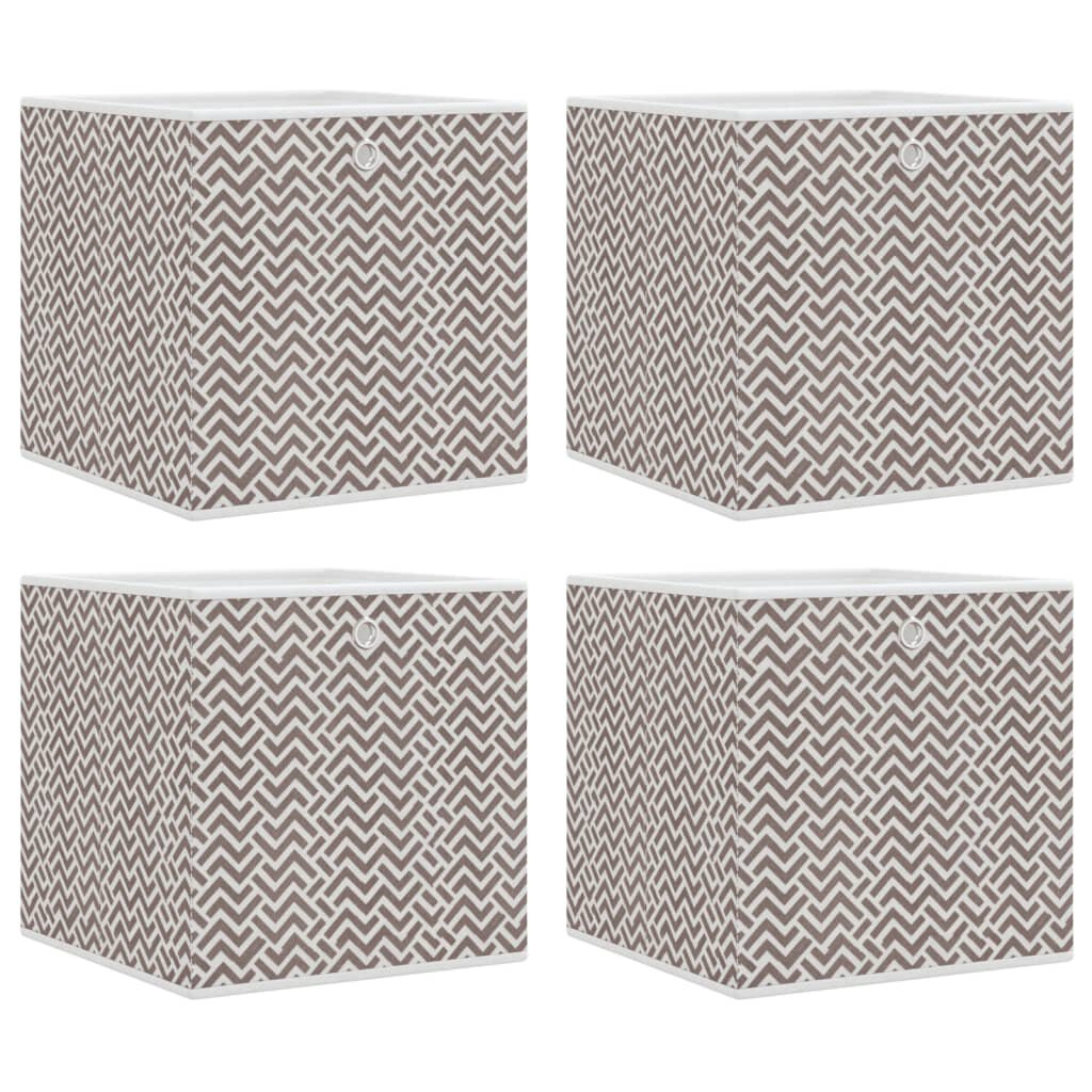 vidaXL Skládací úložné boxy 4 ks hnědé 32x32x32 cm netkaná textilie