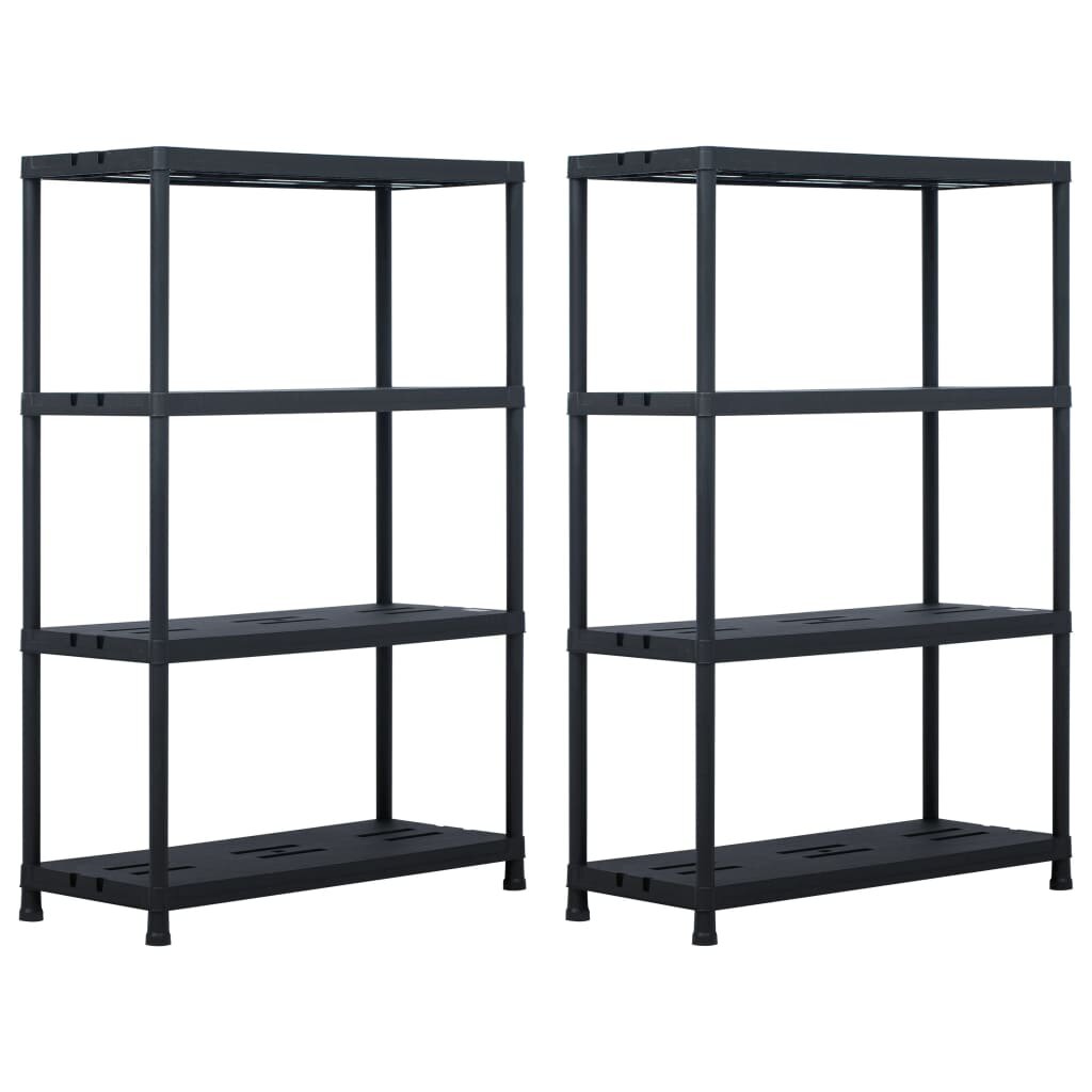 vidaXL Skladové regály 2 ks černé 220 kg 90 x 40 x 138 cm plastové
