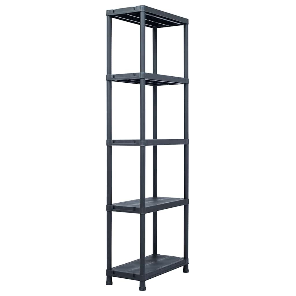 vidaXL Skladový regál černý 125 kg 60 x 30 x 180 cm plastový