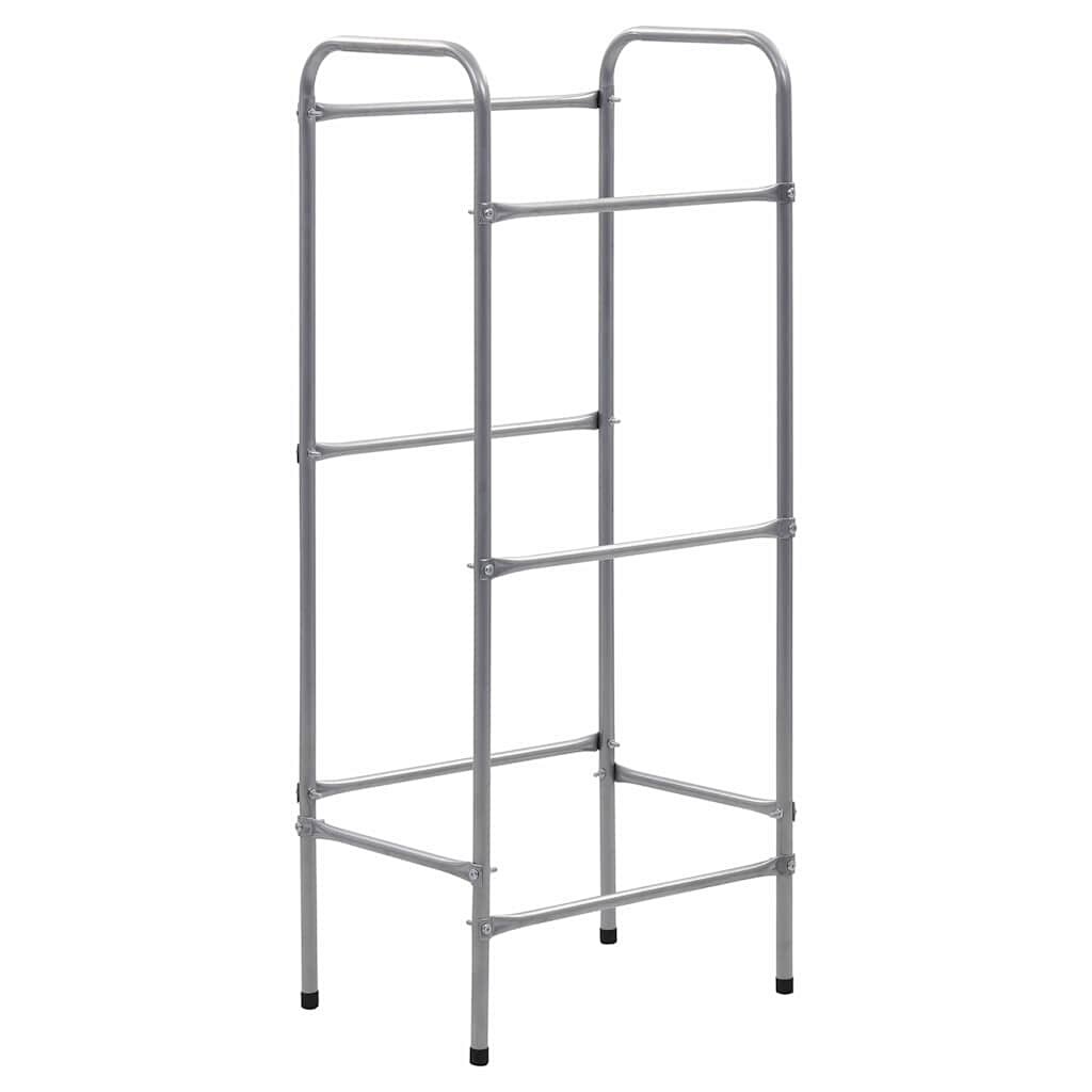 vidaXL Skladový regál na 3 přepravky stříbrný 50 x 33 x 116 cm ocel