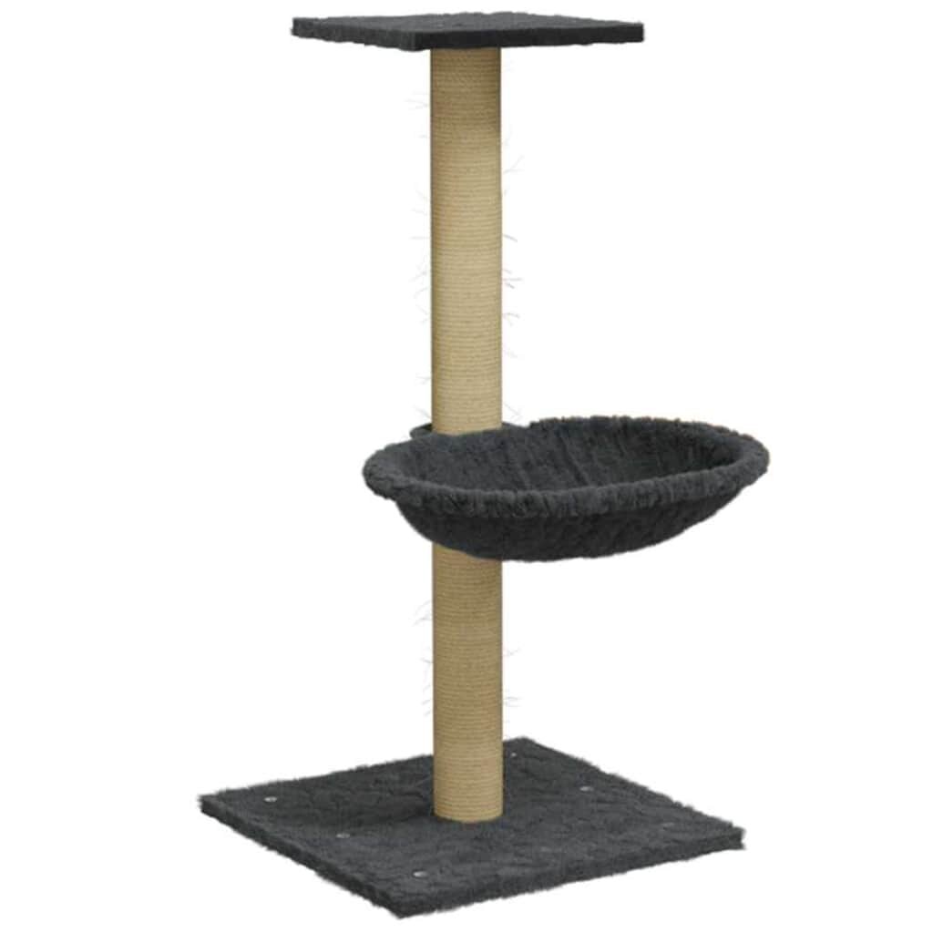 vidaXL Škrabadlo pro kočky se sisalovým sloupkem tmavě šedé 74 cm