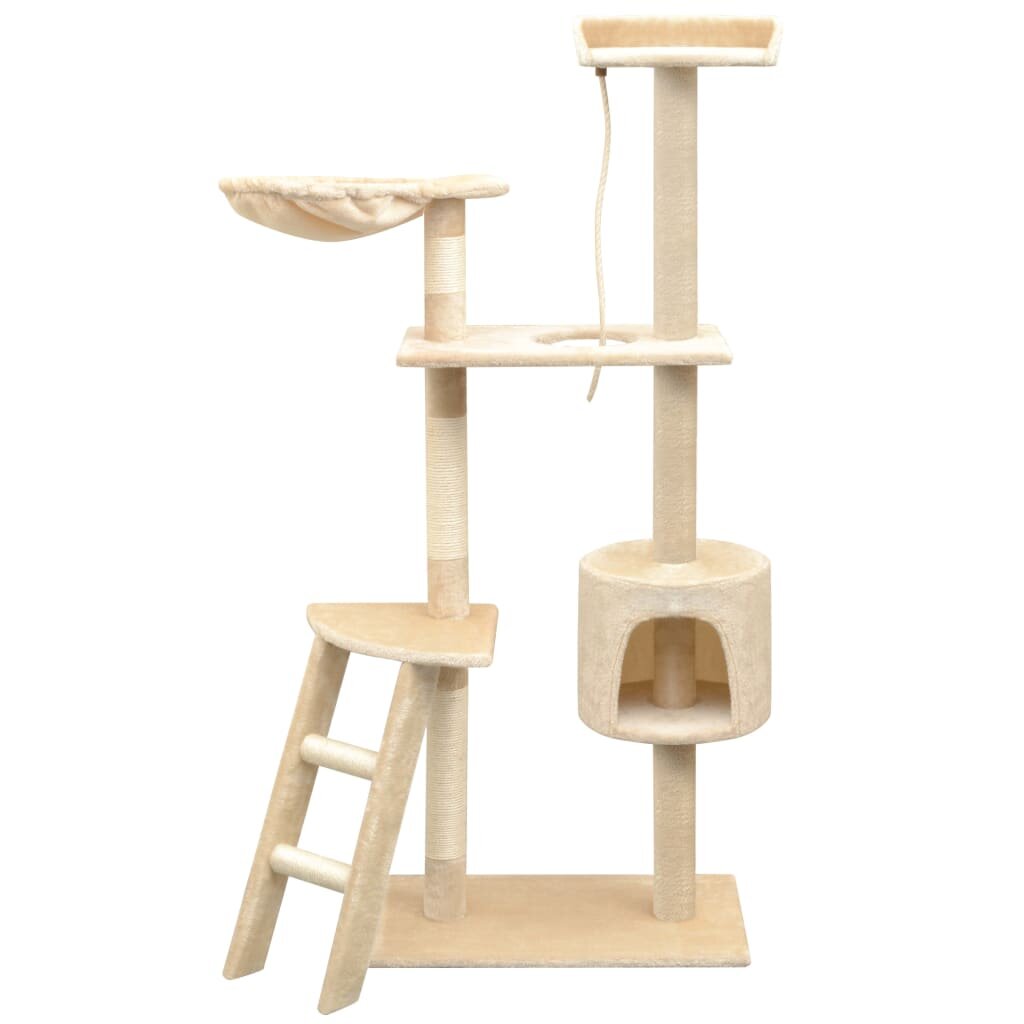 vidaXL Škrabadlo pro kočky se sisalovými sloupky 150 cm béžová