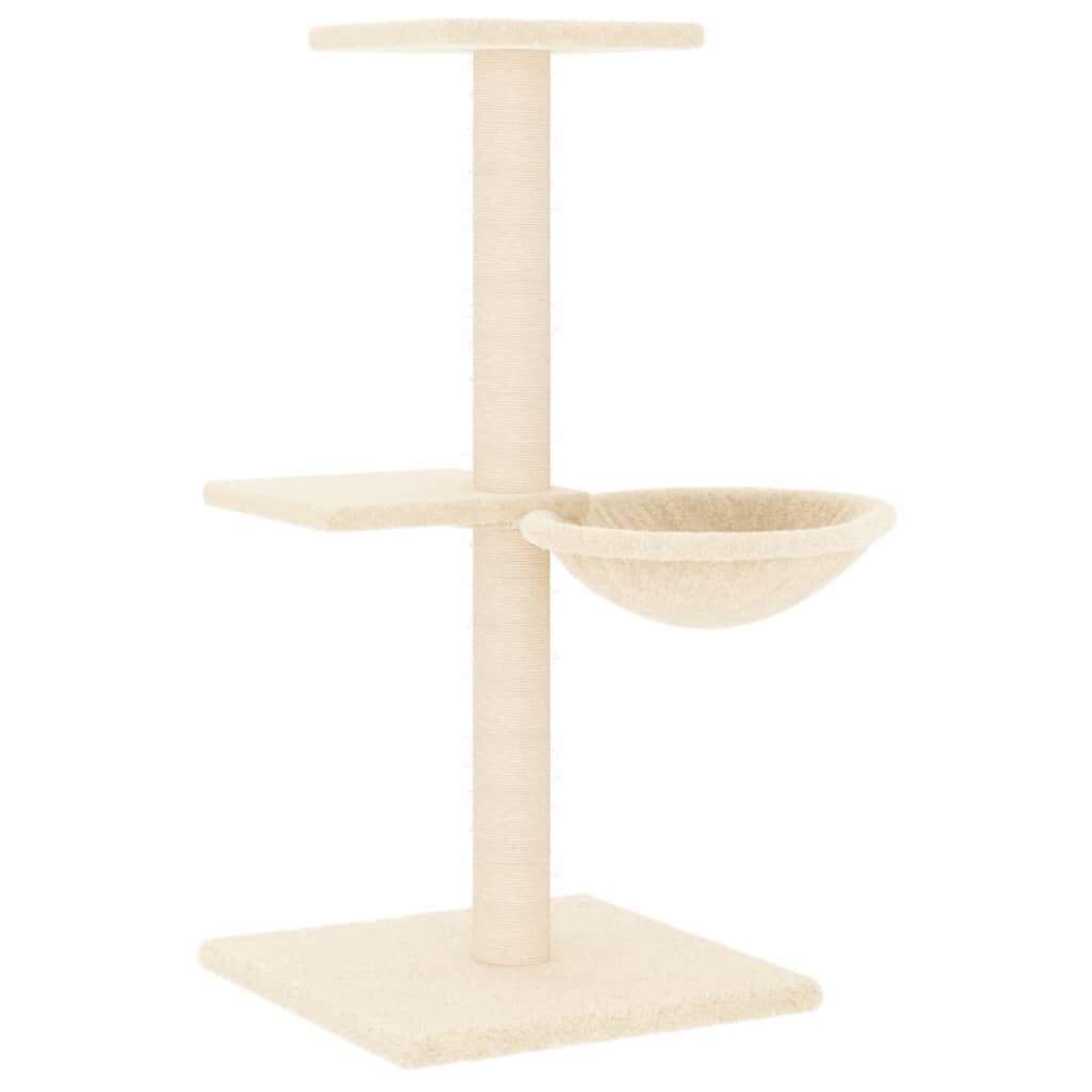 vidaXL Škrabadlo pro kočky se sisalovými sloupky krémové 72 cm