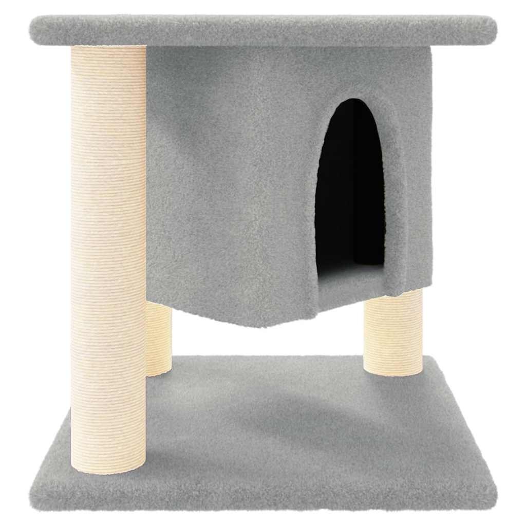 vidaXL Škrabadlo pro kočky se sisalovými sloupky světle šedé 37 cm