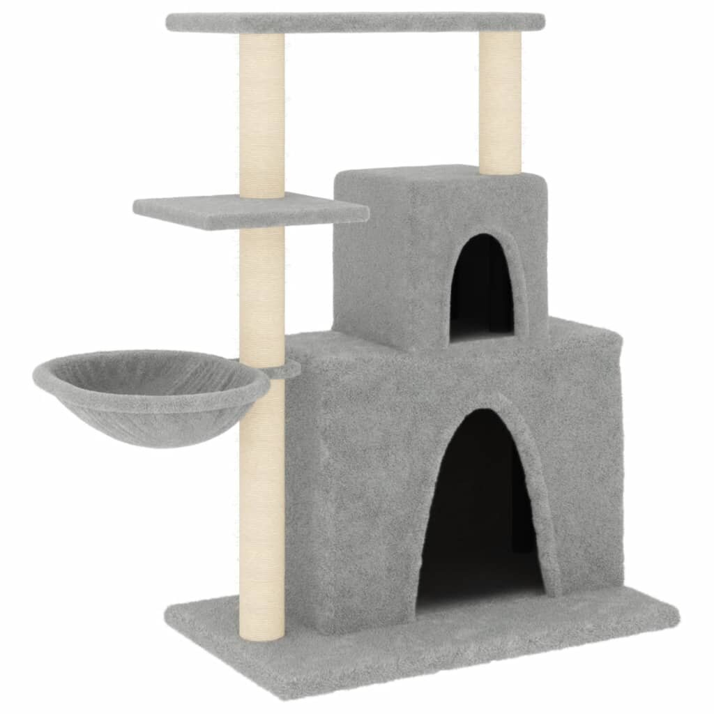 vidaXL Škrabadlo pro kočky se sisalovými sloupky světle šedé 83 cm