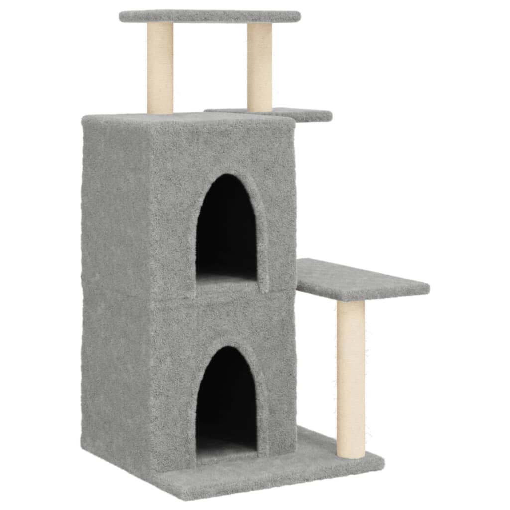 vidaXL Škrabadlo pro kočky se sisalovými sloupky světle šedé 97 cm