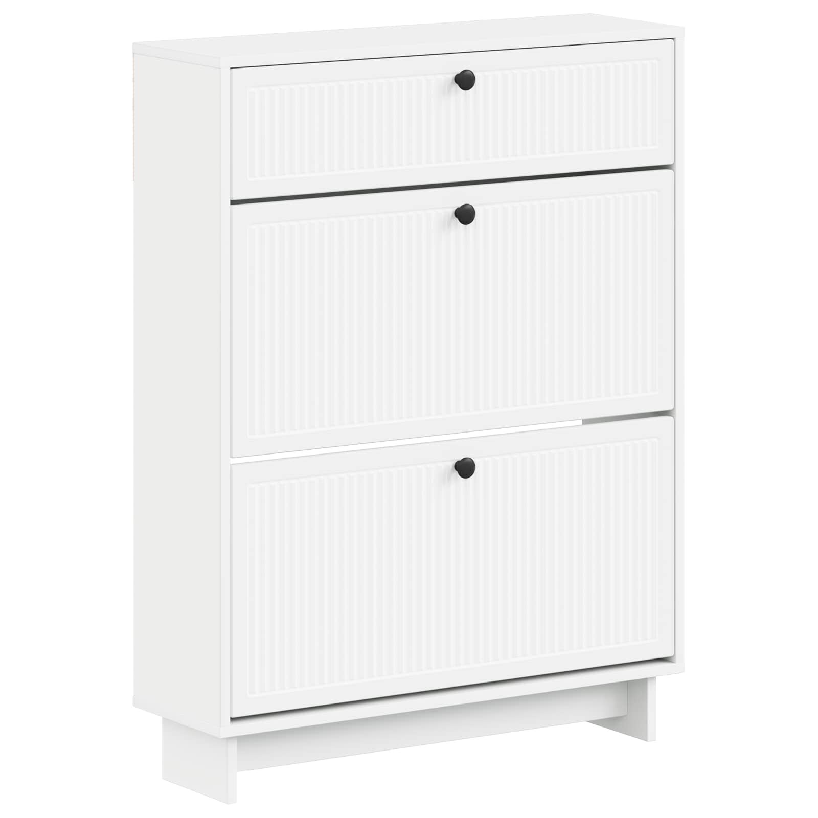 vidaXL Skříň na obuv EDE 78 x 24 x 103 cm Kompozitní dřevo Bílá