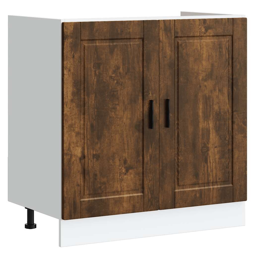 vidaXL Skříňka pod umyvadlo "Porto" kouřový dub 80x46x815 cm kompozit