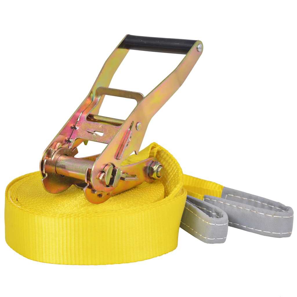 vidaXL Slackline 15 m x 50 mm 150 kg žlutá