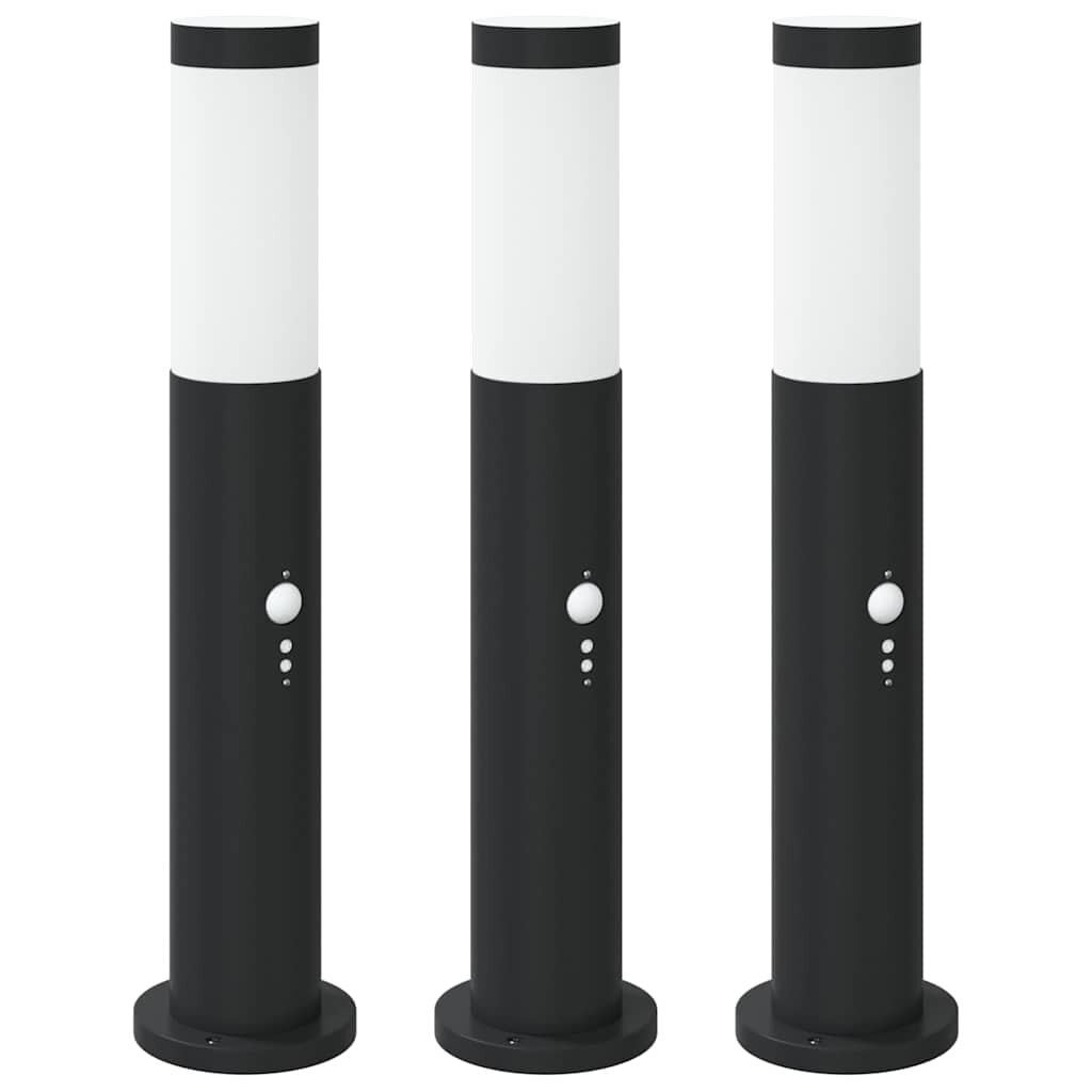vidaXL Sloupková světla se senzorem 3 ks 50 cm nerezová ocel IP44