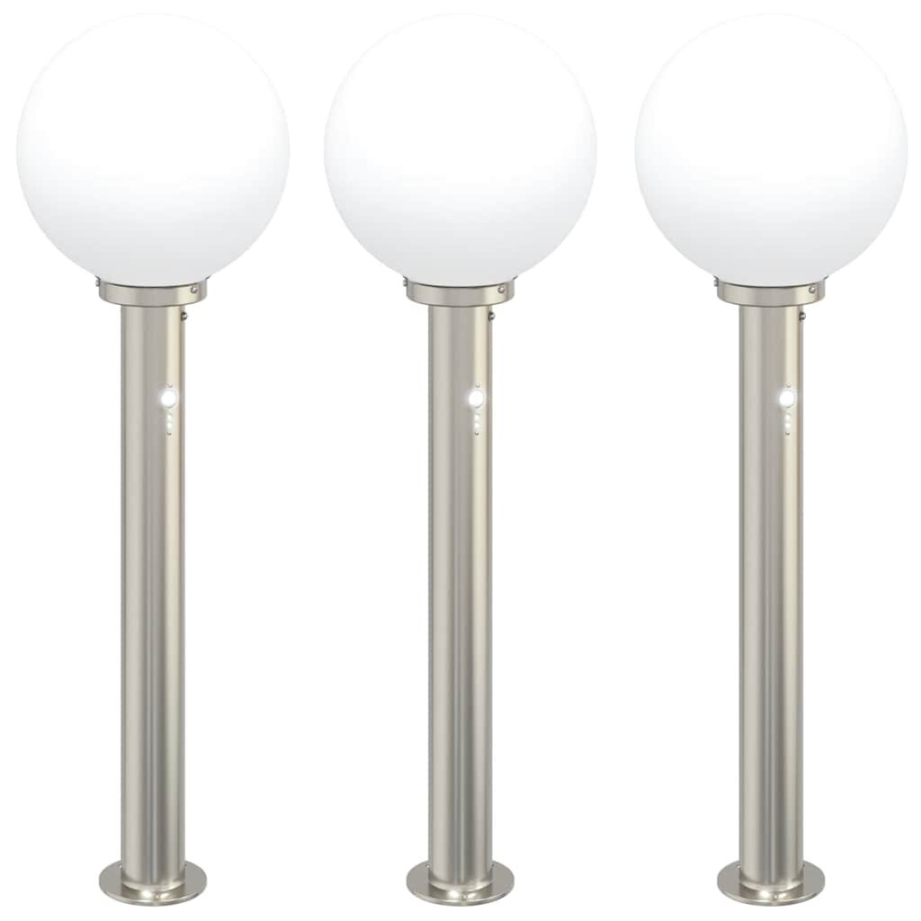 vidaXL Sloupková světla se senzorem 3 ks 80 cm nerezová ocel IP44