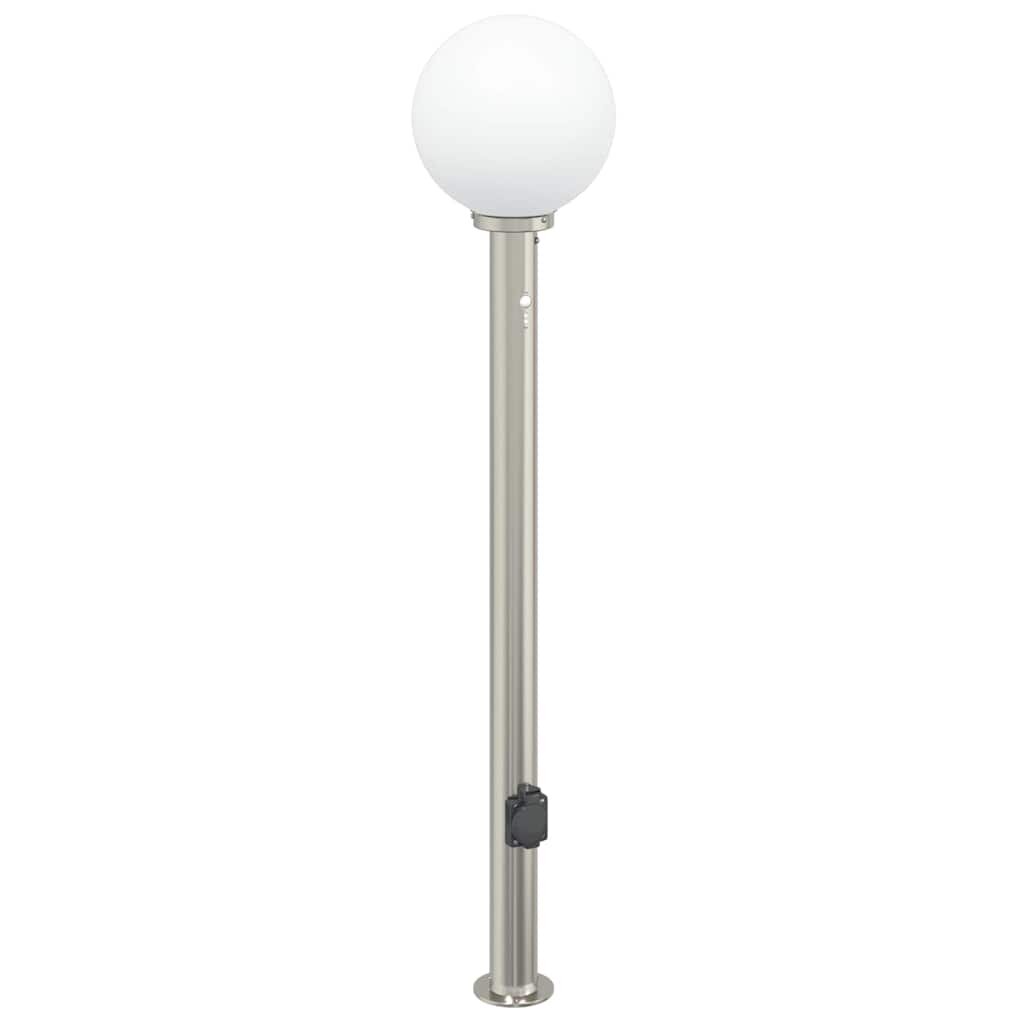 vidaXL Sloupkové svítidlo se senzorem a zásuvkou 120 cm nerezová ocel IP44