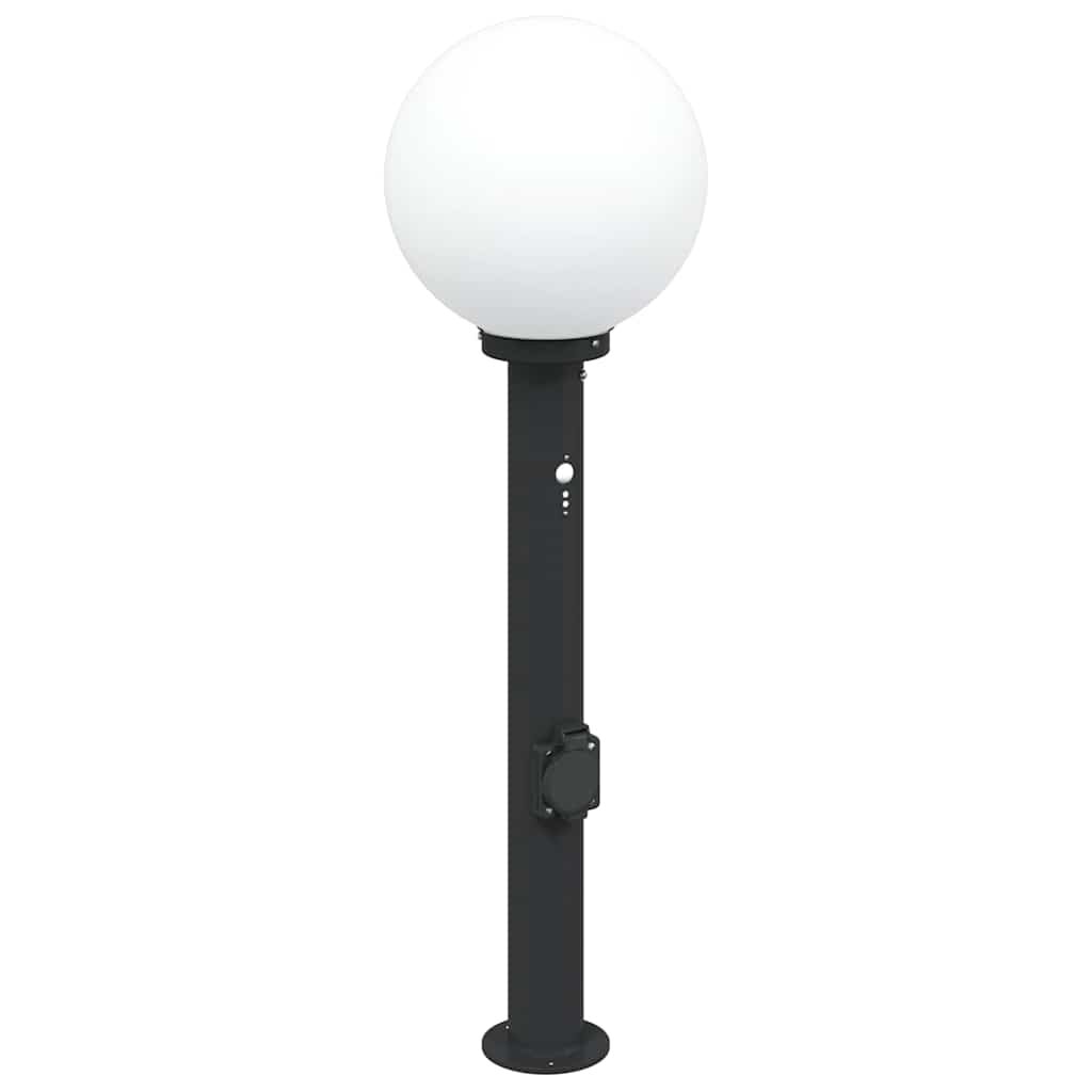 vidaXL Sloupkové svítidlo se senzorem a zásuvkou 80 cm černé IP44