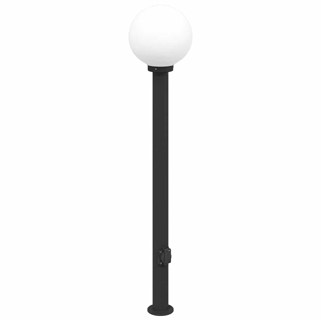 vidaXL Sloupkové svítidlo se zásuvkou 120 cm černé IP44