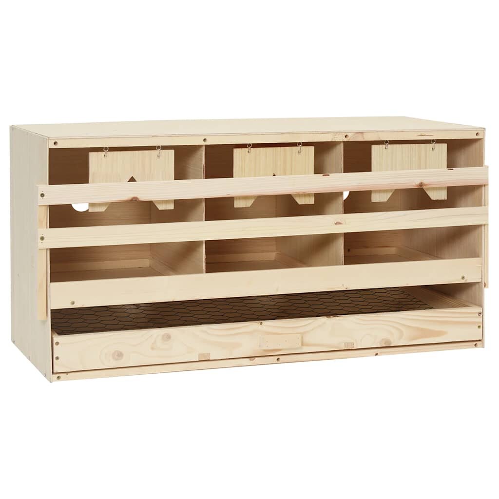 vidaXL Snáškové hnízdo 3 boxy 72 x 33 x 38 cm masivní borové dřevo