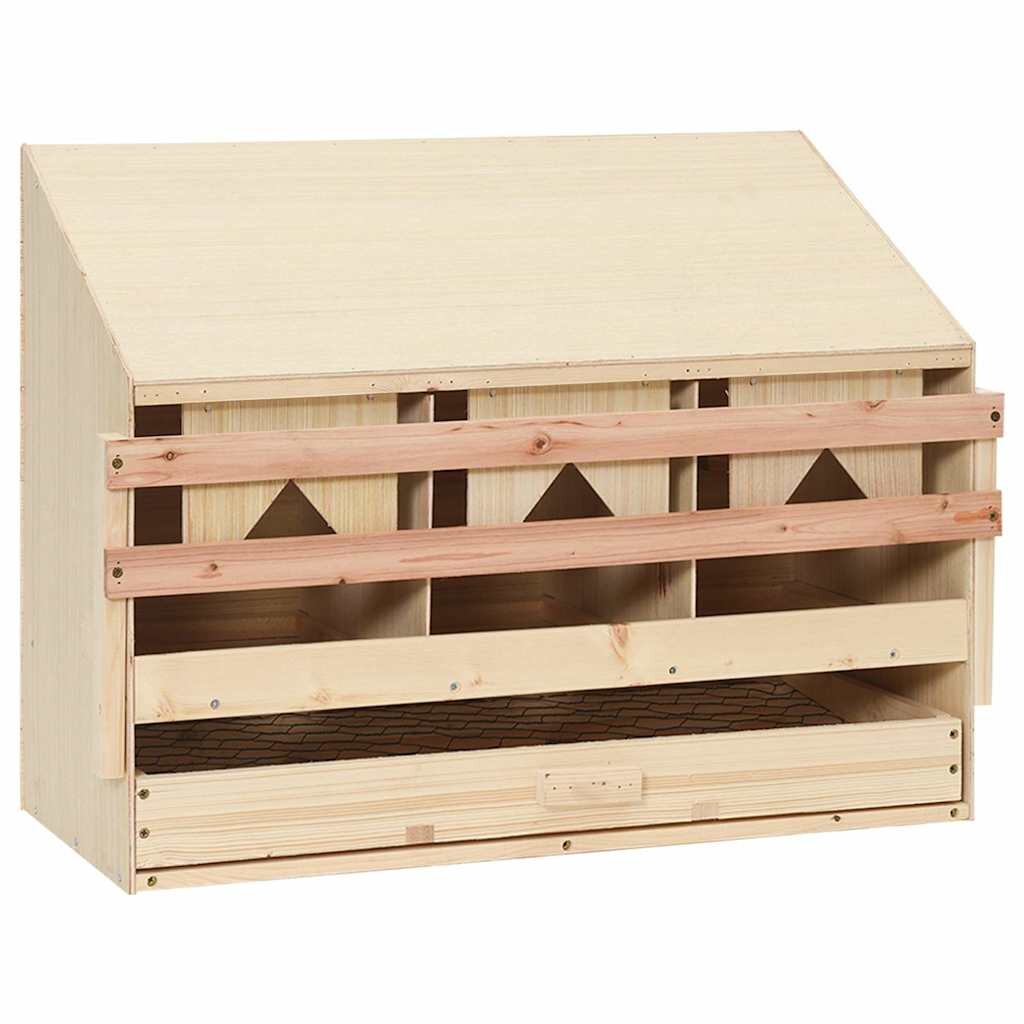 vidaXL Snáškové hnízdo 3 boxy 72 x 33 x 54 cm masivní borové dřevo