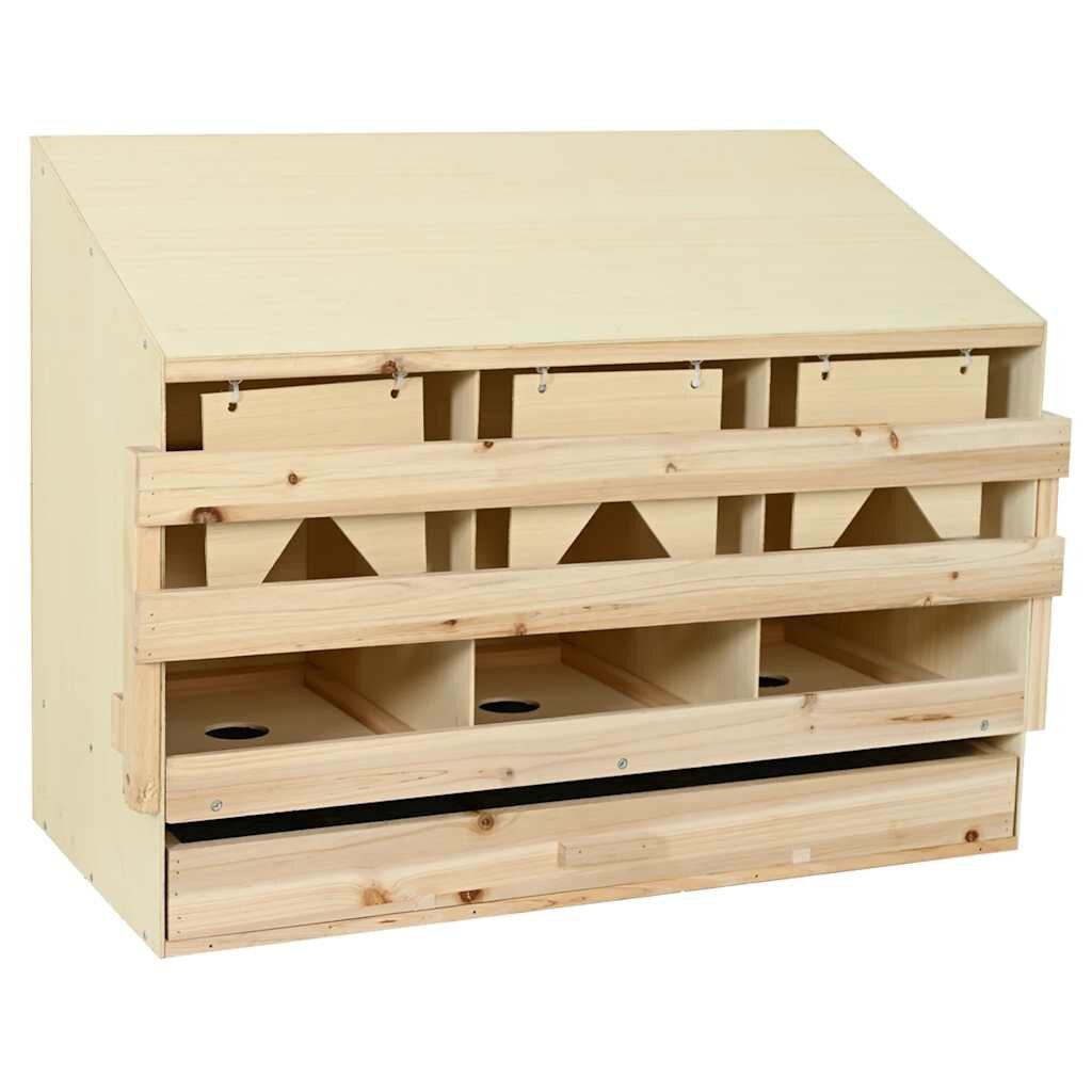 vidaXL Snáškové hnízdo 3 boxy 93 x 40 x 65 cm masivní borovice